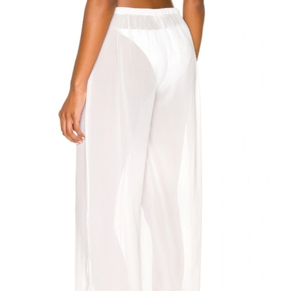 LSpace Catalina Pants Semi Sheer Voile Fabric Beach Pant White - Picture 12 of 13